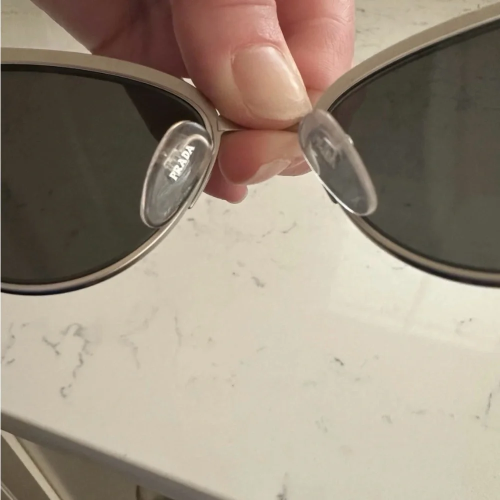 Prada Black and Silver Cat-Eye Sunglasses - Picture 6 of 13